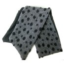 Schal aus Walkstoff mit Dalmatinerflecken, grau/schwarz
