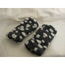 Stulpen "Flöckchen" grau/weiß aus Walkstoff