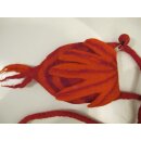 kleine Filz- Umhängetäschen "Blatt" Orange / Rot