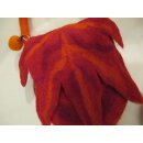 kleine Filz- Umhängetäschen "Blatt" Orange / Rot