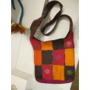 Filztasche Patchwork-Look, Braun / Rot Tasche