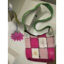 Filztasche Patchwork-Look, Grün / Pink