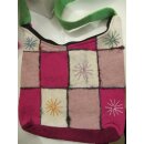 Filztasche Patchwork-Look, Grün / Pink Tasche