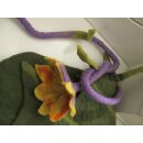 Filzband mit 1 Blüte Gelb / Lila
