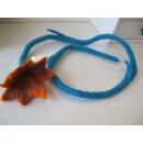 Filzband mit 1 Blüte Orange / Blau