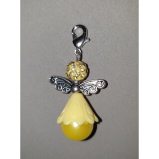 Engelchen Anhänger klein mit Shamballa-Perle Gelb