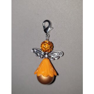 Engelchen Anhänger klein mit Shamballa-Perle Orange