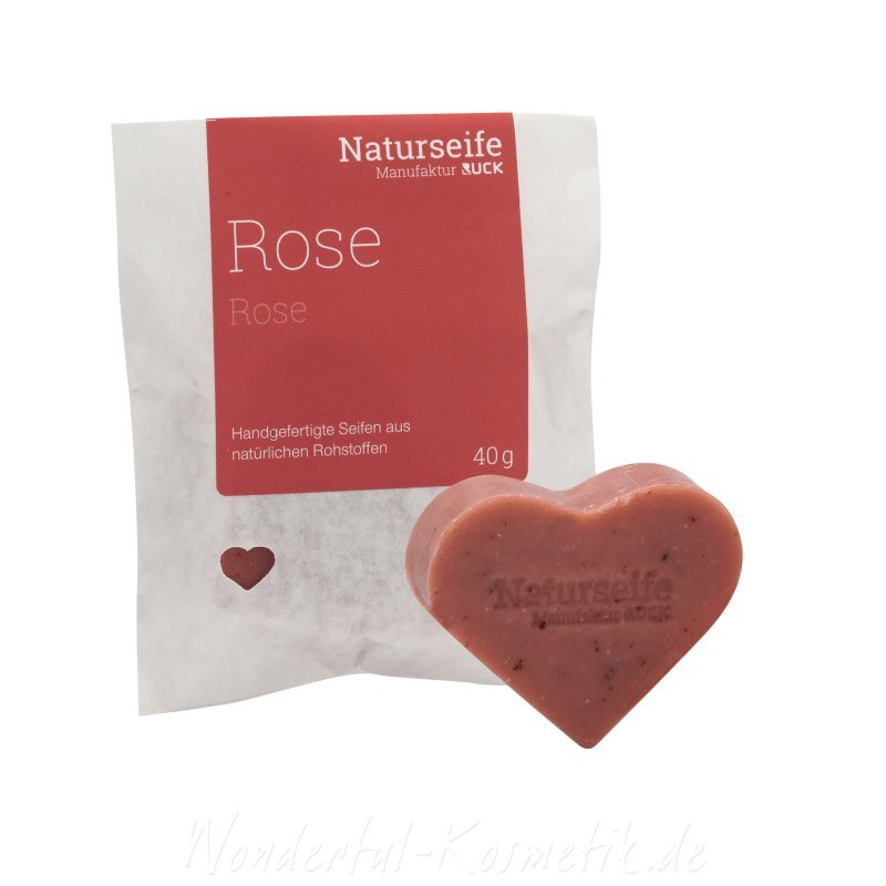 Rose Ruck Naturseife Manufaktur Ruck Herzseife - Rose 40g